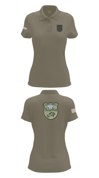 Womens Short Sleeve Performance Polo, 4./401 PzGrenBtl, Army, Teamtime, Team time, sublimation, custom sports apparel, team uniforms, spirit wear, spiritwear, sports uniforms, custom shirts, team store, custom team store, fundraiser sports, apparel fundraiser