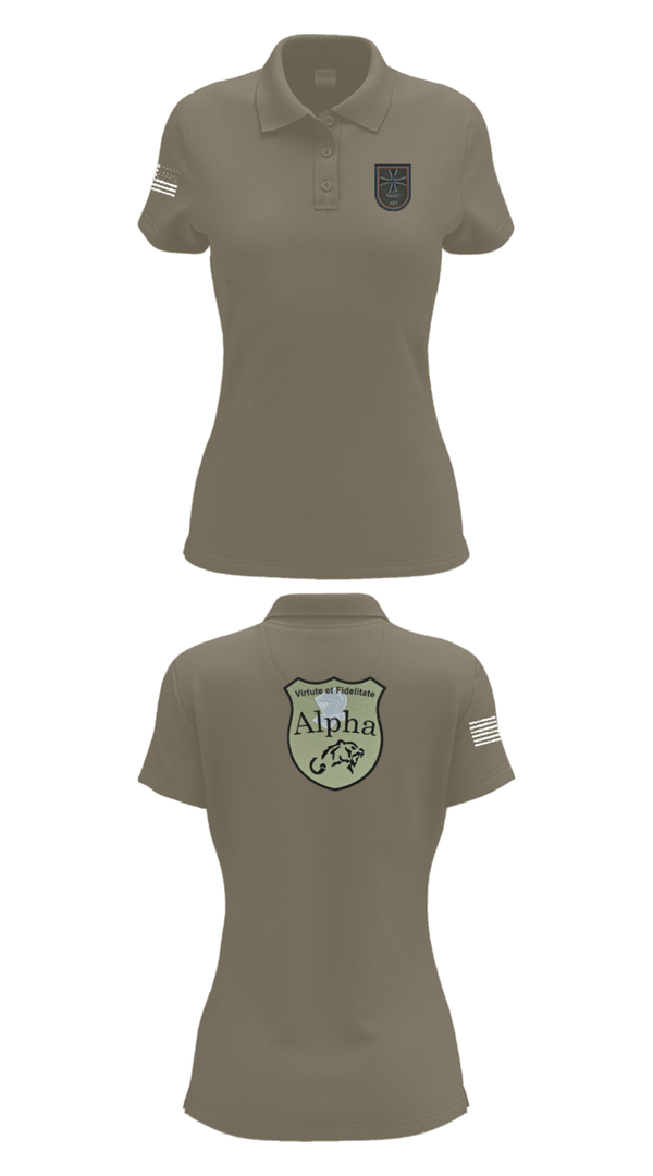 Womens Short Sleeve Performance Polo, 4./401 PzGrenBtl, Army, Teamtime, Team time, sublimation, custom sports apparel, team uniforms, spirit wear, spiritwear, sports uniforms, custom shirts, team store, custom team store, fundraiser sports, apparel fundraiser