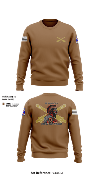 Crew Neck Sweatshirt, ALPHA ROCK, Army, Teamtime, Team time, sublimation, custom sports apparel, team uniforms, spirit wear, spiritwear, sports uniforms, custom shirts, team store, custom team store, fundraiser sports, apparel fundraiser