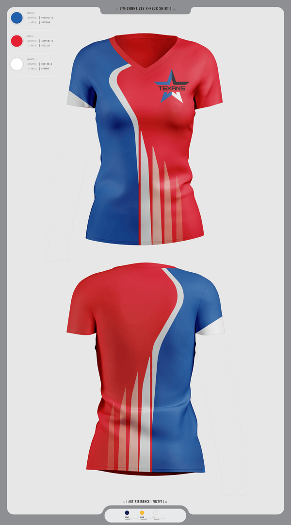 Womens Short Sleeve Vneck Shirt, Georgetown Texans, , Teamtime, Team time, sublimation, custom sports apparel, team uniforms, spirit wear, spiritwear, sports uniforms, custom shirts, team store, custom team store, fundraiser sports, apparel fundraiser