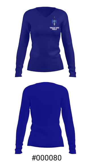 Women's Long Sleeve Vneck Shirt, iMater Knights, Track & Field, Teamtime, Team time, sublimation, custom sports apparel, team uniforms, spirit wear, spiritwear, sports uniforms, custom shirts, team store, custom team store, fundraiser sports, apparel fundraiser