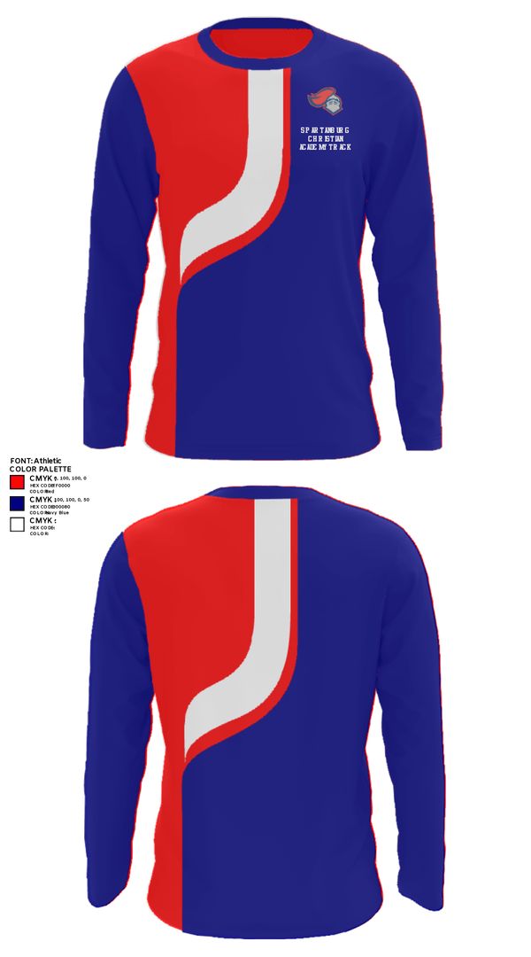 Long Sleeve Performance Shirt, Spartanburg Christian Academy Track, Track & Field, Teamtime, Team time, sublimation, custom sports apparel, team uniforms, spirit wear, spiritwear, sports uniforms, custom shirts, team store, custom team store, fundraiser sports, apparel fundraiser