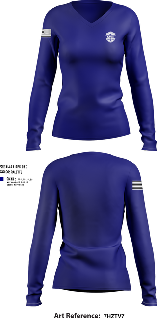 Womens Long Sleeve Vneck Shirt, S.M.T Osaka, Police, Teamtime, Team time, sublimation, custom sports apparel, team uniforms, spirit wear, spiritwear, sports uniforms, custom shirts, team store, custom team store, fundraiser sports, apparel fundraiser