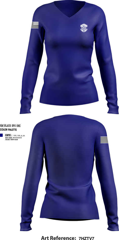 Womens Long Sleeve Vneck Shirt, S.M.T Osaka, Police, Teamtime, Team time, sublimation, custom sports apparel, team uniforms, spirit wear, spiritwear, sports uniforms, custom shirts, team store, custom team store, fundraiser sports, apparel fundraiser