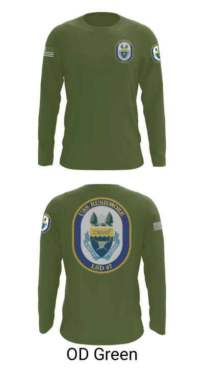 USS RUSHMORE 78932182 Long Sleeve Performance Shirt - 44