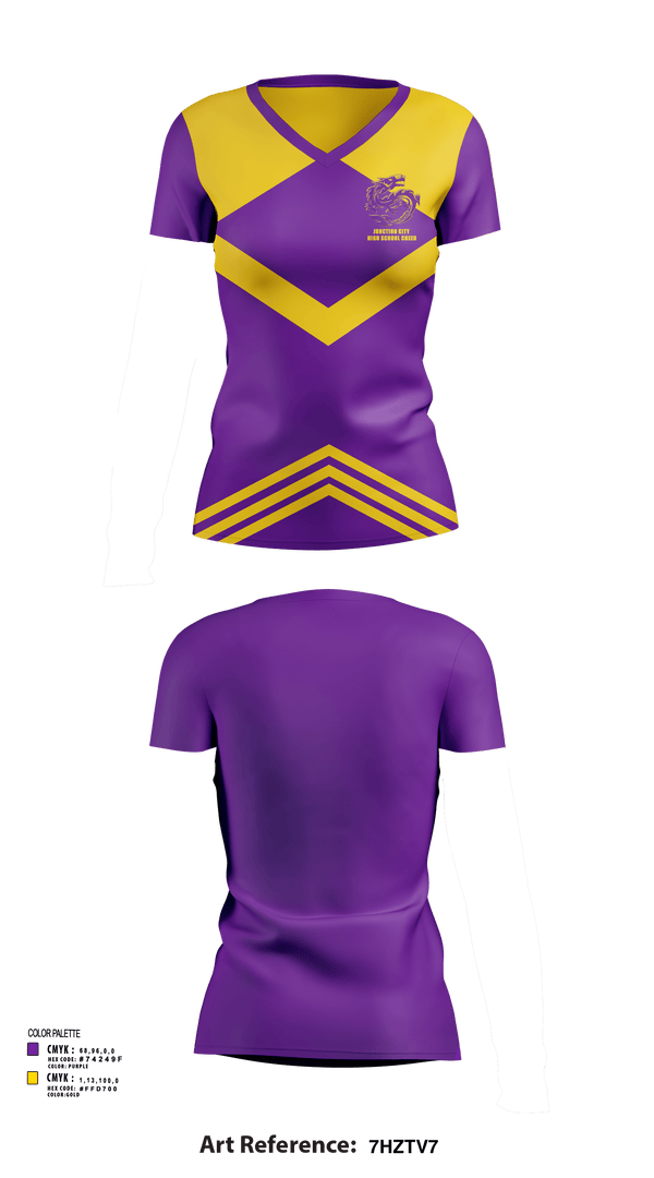 Womens Short Sleeve Vneck Shirt, Junction City High School Cheer, Cheer, Teamtime, Team time, sublimation, custom sports apparel, team uniforms, spirit wear, spiritwear, sports uniforms, custom shirts, team store, custom team store, fundraiser sports, apparel fundraiser