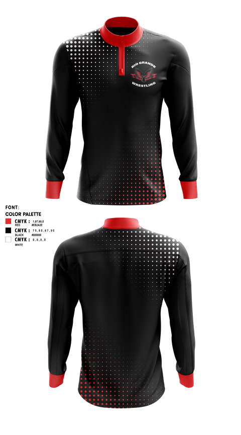 Quarter Zip Jacket, Rio Grande high school, Wrestling, Teamtime, Team time, sublimation, custom sports apparel, team uniforms, spirit wear, spiritwear, sports uniforms, custom shirts, team store, custom team store, fundraiser sports, apparel fundraiser