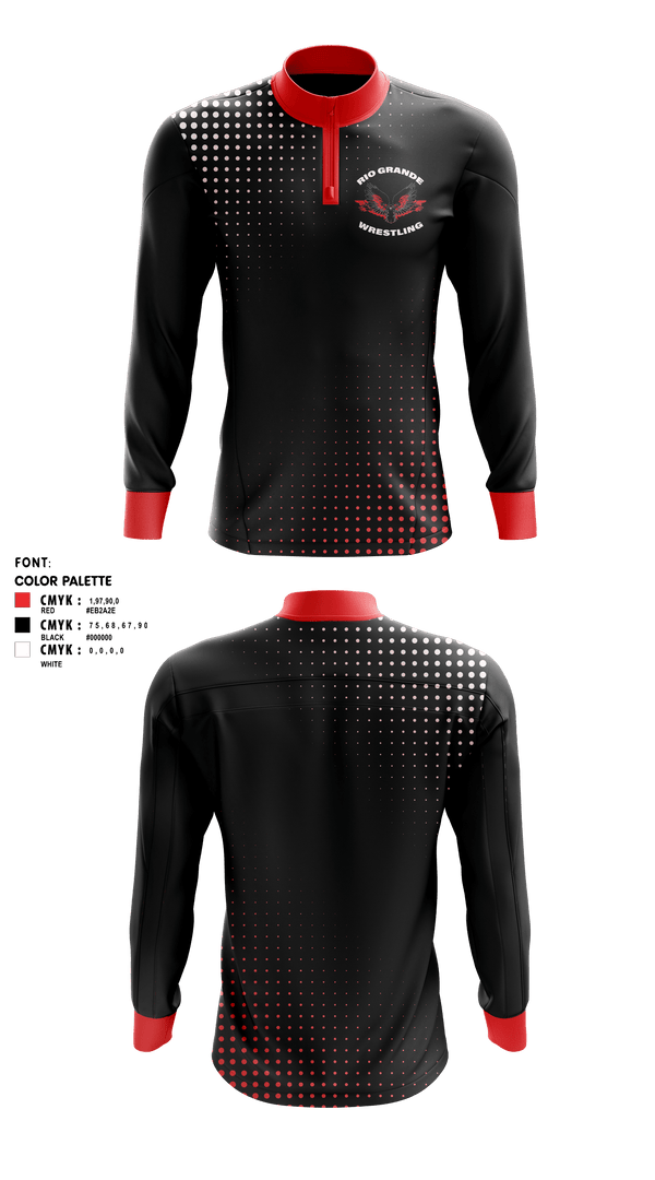 Quarter Zip Jacket, Rio Grande high school, Wrestling, Teamtime, Team time, sublimation, custom sports apparel, team uniforms, spirit wear, spiritwear, sports uniforms, custom shirts, team store, custom team store, fundraiser sports, apparel fundraiser