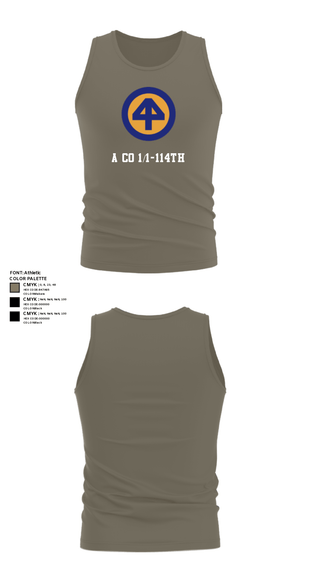 Tank Top, A Co 1/1-114th, Army, Teamtime, Team time, sublimation, custom sports apparel, team uniforms, spirit wear, spiritwear, sports uniforms, custom shirts, team store, custom team store, fundraiser sports, apparel fundraiser