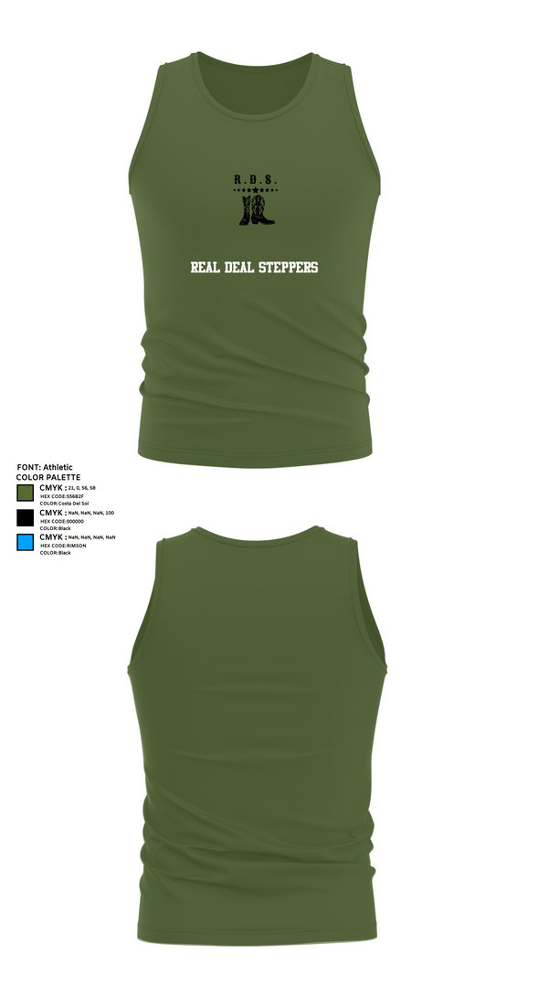 Tank Top, Real Deal Steppers, Spirit Store, Teamtime, Team time, sublimation, custom sports apparel, team uniforms, spirit wear, spiritwear, sports uniforms, custom shirts, team store, custom team store, fundraiser sports, apparel fundraiser