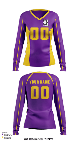 Womens Long Sleeve Vneck Shirt 1, Reynoldsburg Volleyball, Women's Volleyball, Teamtime, Team time, sublimation, custom sports apparel, team uniforms, spirit wear, spiritwear, sports uniforms, custom shirts, team store, custom team store, fundraiser sports, apparel fundraiser