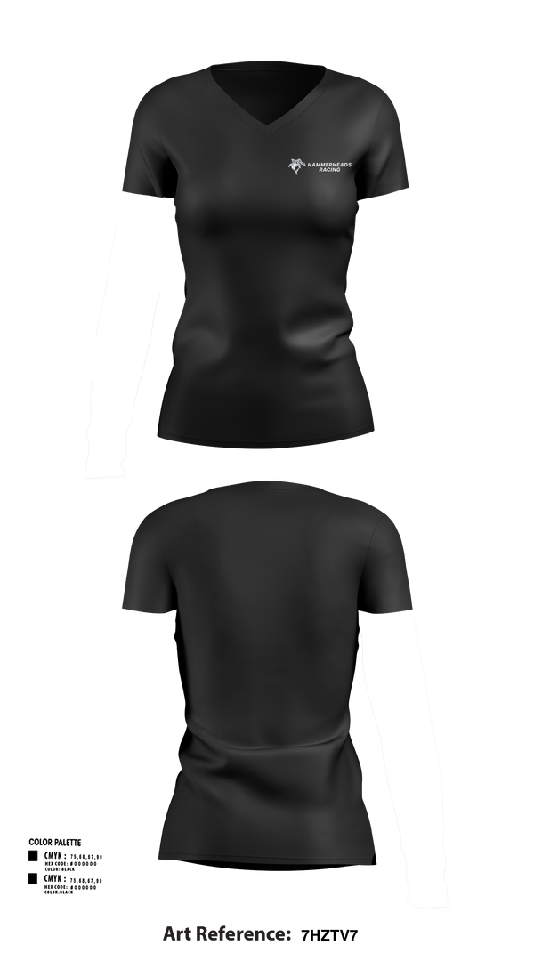 Womens Short Sleeve Vneck Shirt, Hammerheads Racing, Spirit Store, Teamtime, Team time, sublimation, custom sports apparel, team uniforms, spirit wear, spiritwear, sports uniforms, custom shirts, team store, custom team store, fundraiser sports, apparel fundraiser