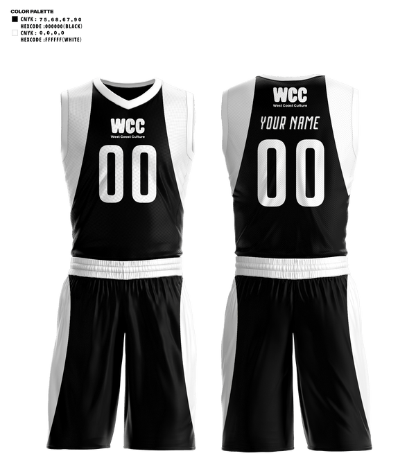 Basketball Uniform, West Coast Culture, Men's Basketball, Teamtime, Team time, sublimation, custom sports apparel, team uniforms, spirit wear, spiritwear, sports uniforms, custom shirts, team store, custom team store, fundraiser sports, apparel fundraiser