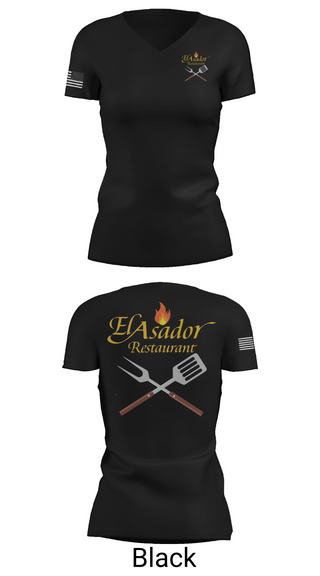 Womens Short Sleeve Vneck Shirt, El Asador Restaurant, , Teamtime, Team time, sublimation, custom sports apparel, team uniforms, spirit wear, spiritwear, sports uniforms, custom shirts, team store, custom team store, fundraiser sports, apparel fundraiser