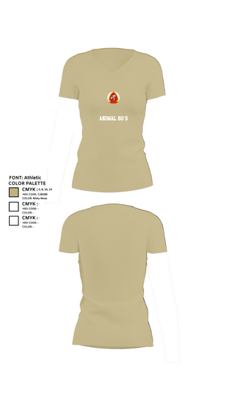 Womens Short Sleeve Vneck Shirt, Animal 60’s, , Teamtime, Team time, sublimation, custom sports apparel, team uniforms, spirit wear, spiritwear, sports uniforms, custom shirts, team store, custom team store, fundraiser sports, apparel fundraiser
