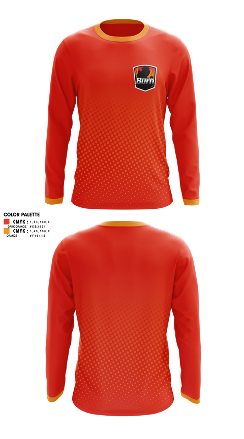 Long Sleeve Performance Shirt, Michigan Burn, Men's Soccer, Teamtime, Team time, sublimation, custom sports apparel, team uniforms, spirit wear, spiritwear, sports uniforms, custom shirts, team store, custom team store, fundraiser sports, apparel fundraiser