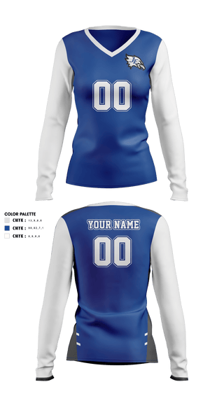 Womens Long Sleeve Vneck Shirt, Jordan-Elbridge High School Volleyball, Women's Volleyball, Teamtime, Team time, sublimation, custom sports apparel, team uniforms, spirit wear, spiritwear, sports uniforms, custom shirts, team store, custom team store, fundraiser sports, apparel fundraiser