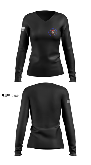 Womens Long Sleeve Vneck Shirt, , Navy, Teamtime, Team time, sublimation, custom sports apparel, team uniforms, spirit wear, spiritwear, sports uniforms, custom shirts, team store, custom team store, fundraiser sports, apparel fundraiser
