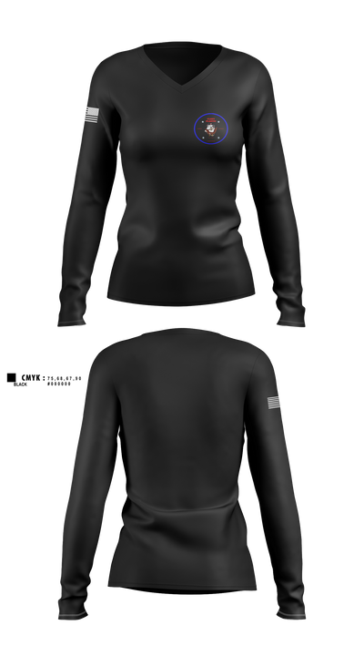 undefined Women's Long Sleeve V-neck Shirt - 1