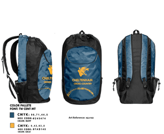 Gear Bag, Cheltenham High School Cross Country, Cross Country, Teamtime, Team time, sublimation, custom sports apparel, team uniforms, spirit wear, spiritwear, sports uniforms, custom shirts, team store, custom team store, fundraiser sports, apparel fundraiser