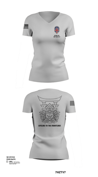 Womens Short Sleeve Vneck Shirt, 343rd Medical Hospital Augmentation Detachment, , Teamtime, Team time, sublimation, custom sports apparel, team uniforms, spirit wear, spiritwear, sports uniforms, custom shirts, team store, custom team store, fundraiser sports, apparel fundraiser