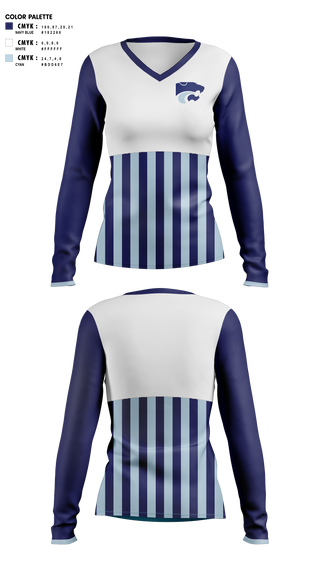 Womens Long Sleeve Vneck Shirt, DEPEW WILDCATS, Bowling, Teamtime, Team time, sublimation, custom sports apparel, team uniforms, spirit wear, spiritwear, sports uniforms, custom shirts, team store, custom team store, fundraiser sports, apparel fundraiser
