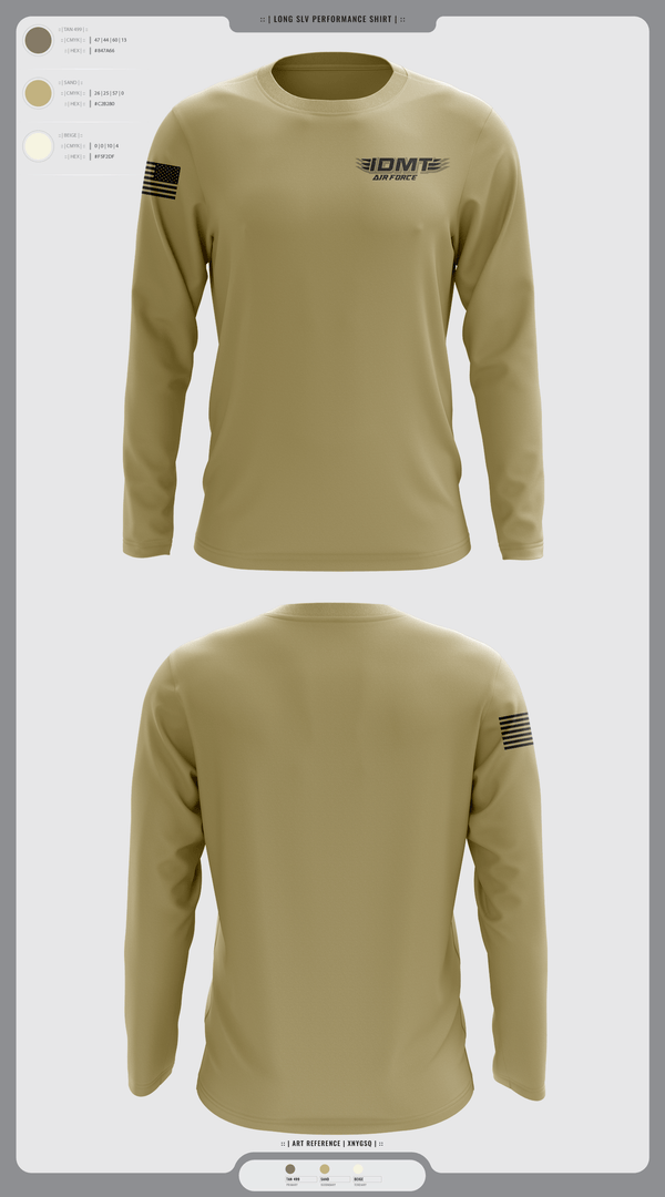 Long Sleeve Performance Shirt, IDMT, Air Force, Teamtime, Team time, sublimation, custom sports apparel, team uniforms, spirit wear, spiritwear, sports uniforms, custom shirts, team store, custom team store, fundraiser sports, apparel fundraiser