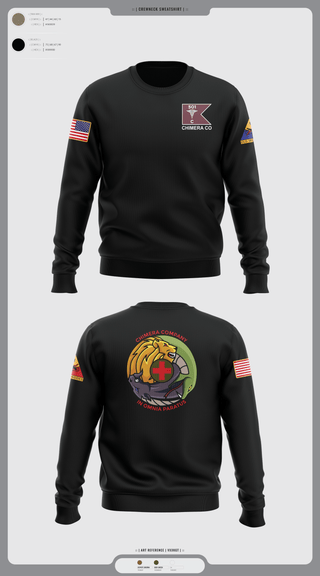 Crew Neck Sweatshirt, Chimera Company, Army, Teamtime, Team time, sublimation, custom sports apparel, team uniforms, spirit wear, spiritwear, sports uniforms, custom shirts, team store, custom team store, fundraiser sports, apparel fundraiser