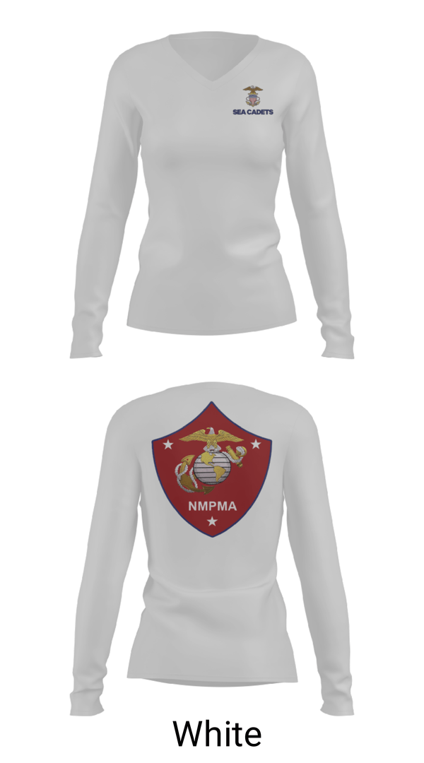 Women's Long Sleeve Vneck Shirt, GySgt Samuel Grange Squadron, Navy, Teamtime, Team time, sublimation, custom sports apparel, team uniforms, spirit wear, spiritwear, sports uniforms, custom shirts, team store, custom team store, fundraiser sports, apparel fundraiser