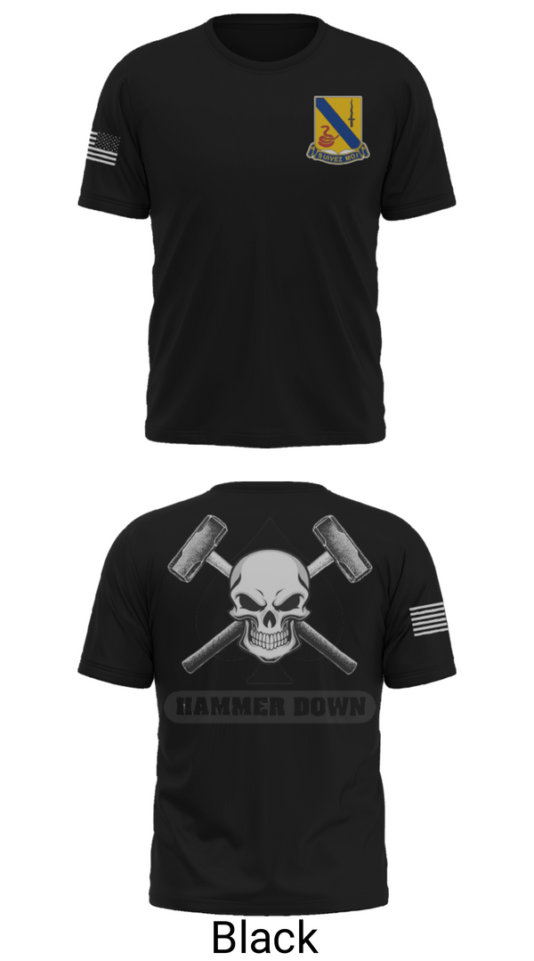 Old School Cotton Feel Shirt, 2-14 CAV ACE HIGH, Army, Teamtime, Team time, sublimation, custom sports apparel, team uniforms, spirit wear, spiritwear, sports uniforms, custom shirts, team store, custom team store, fundraiser sports, apparel fundraiser