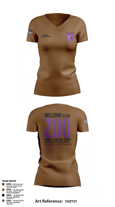 Charger Co. / 2-112th Infantry Battalion 37738588 Women's Short Sleeve V-neck Shirt - 39
