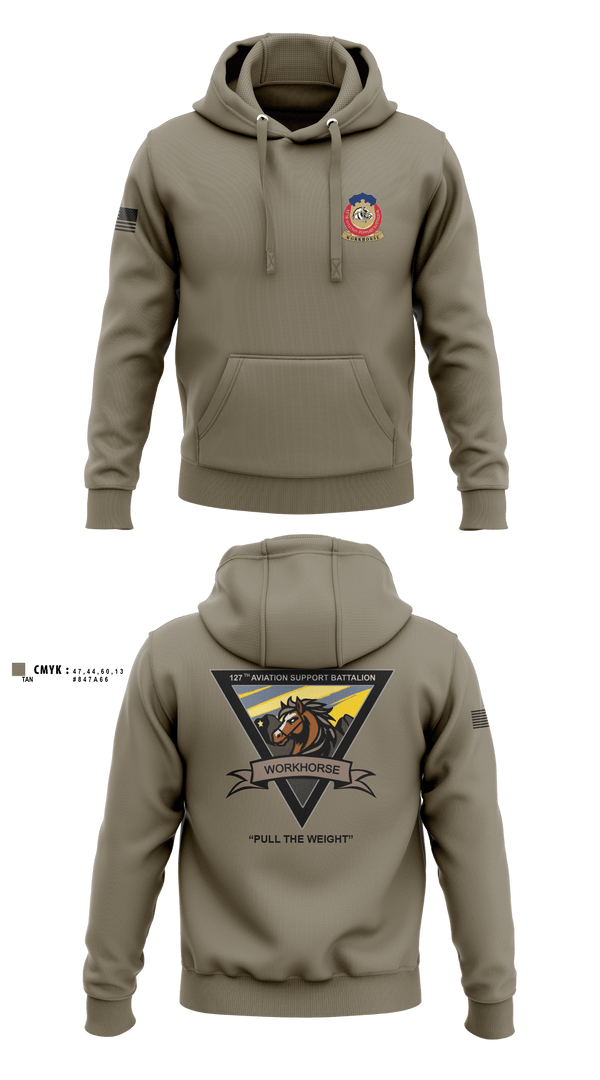 Hoodie, 127th ASB WORKHORSE, Army, Teamtime, Team time, sublimation, custom sports apparel, team uniforms, spirit wear, spiritwear, sports uniforms, custom shirts, team store, custom team store, fundraiser sports, apparel fundraiser