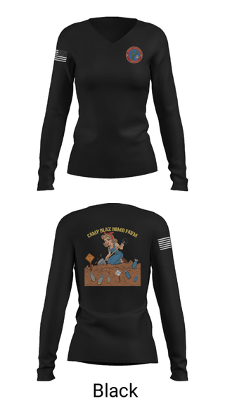 Women's Long Sleeve Vneck Shirt, MCB Camp Blaz Ordnance, Marines, Teamtime, Team time, sublimation, custom sports apparel, team uniforms, spirit wear, spiritwear, sports uniforms, custom shirts, team store, custom team store, fundraiser sports, apparel fundraiser