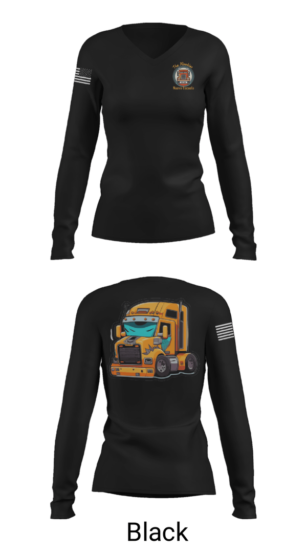 Womens Long Sleeve Vneck Shirt, Rookies new school, , Teamtime, Team time, sublimation, custom sports apparel, team uniforms, spirit wear, spiritwear, sports uniforms, custom shirts, team store, custom team store, fundraiser sports, apparel fundraiser