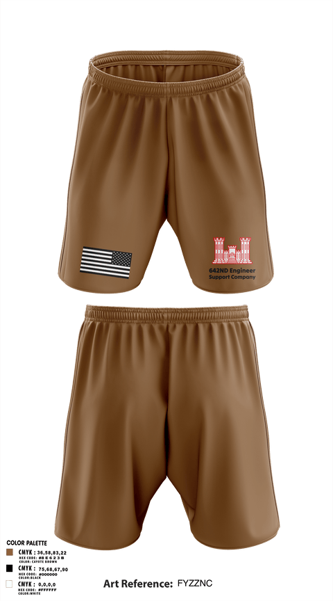 Athletic Shorts With Pockets, 642nd Engineer Support Company642ND Engineer Support Company, Army, Teamtime, Team time, sublimation, custom sports apparel, team uniforms, spirit wear, spiritwear, sports uniforms, custom shirts, team store, custom team store, fundraiser sports, apparel fundraiser