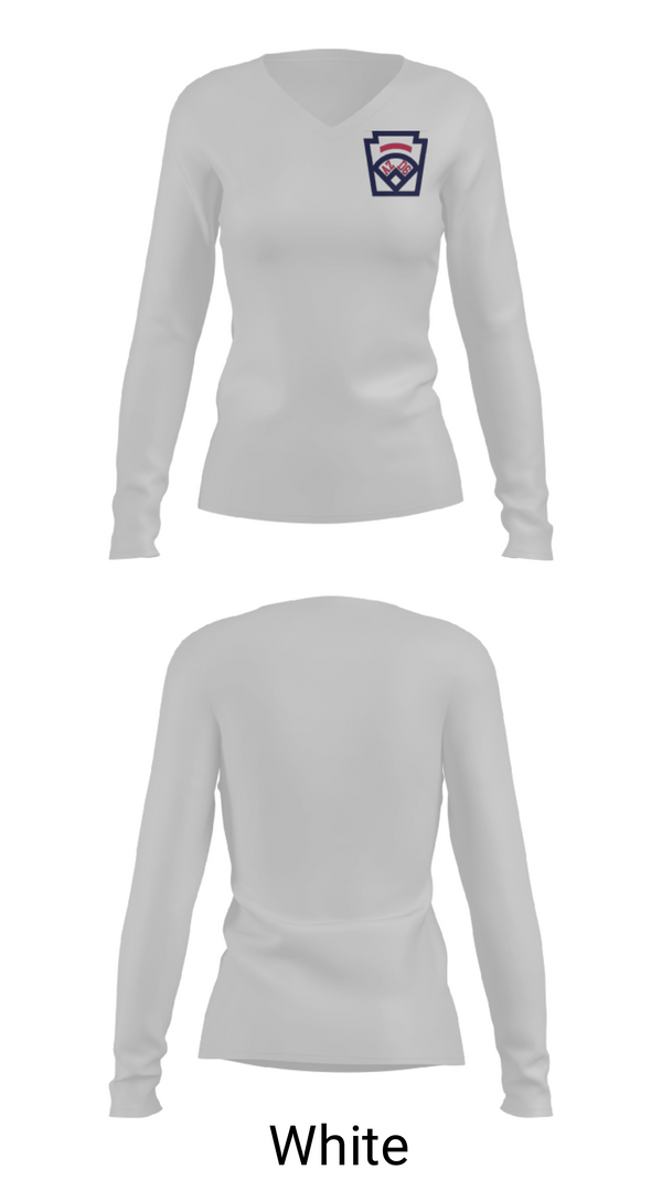 Women's Long Sleeve Vneck Shirt, Arizona District 6 Little League Baseball, Baseball, Teamtime, Team time, sublimation, custom sports apparel, team uniforms, spirit wear, spiritwear, sports uniforms, custom shirts, team store, custom team store, fundraiser sports, apparel fundraiser