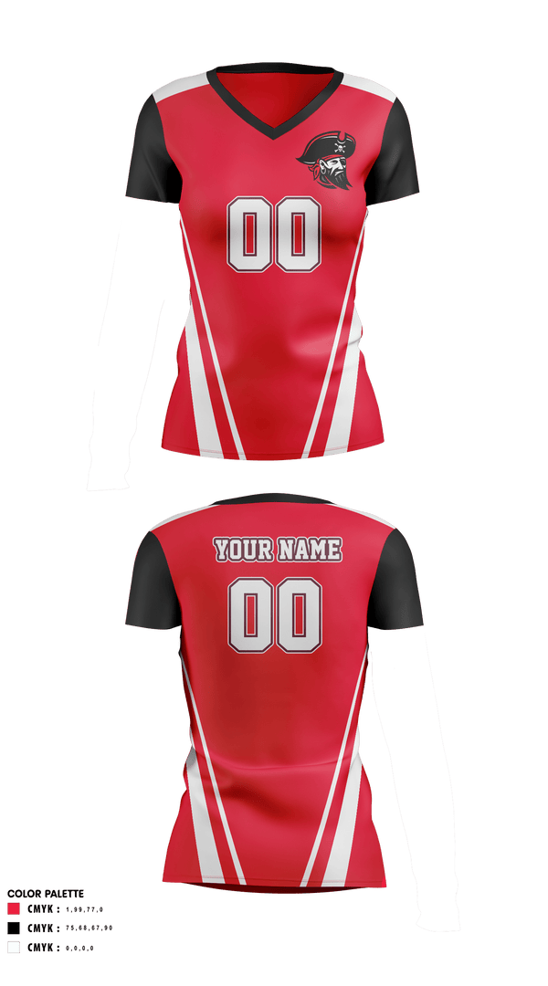 Women's Short Sleeve Vneck Shirt, Hart High School Volleyball, Women's Volleyball, Teamtime, Team time, sublimation, custom sports apparel, team uniforms, spirit wear, spiritwear, sports uniforms, custom shirts, team store, custom team store, fundraiser sports, apparel fundraiser