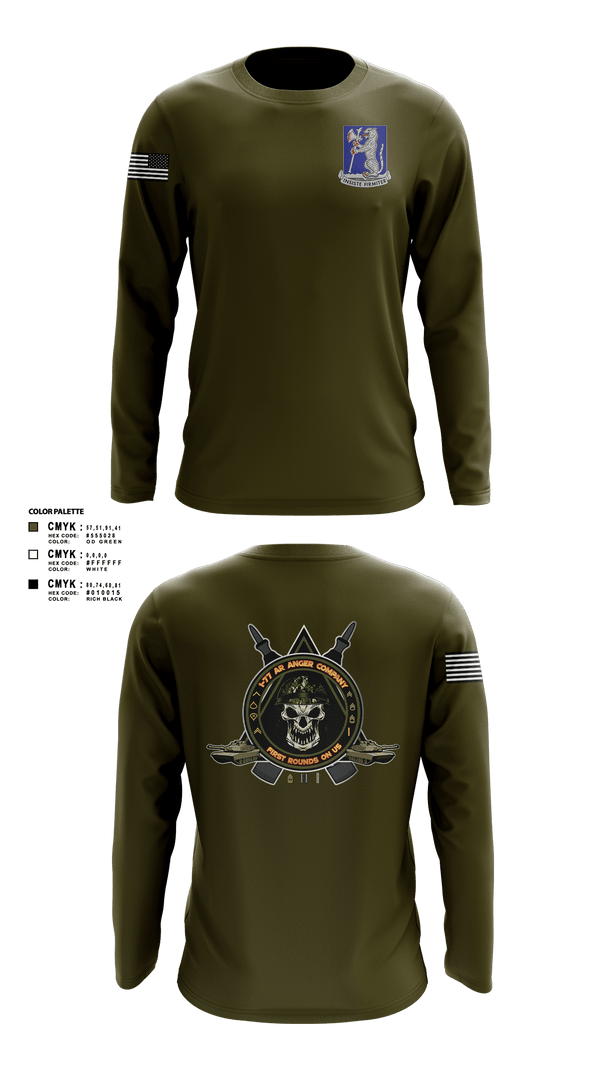 Long Sleeve Performance Shirt, 1-77 AR A Co., Army, Teamtime, Team time, sublimation, custom sports apparel, team uniforms, spirit wear, spiritwear, sports uniforms, custom shirts, team store, custom team store, fundraiser sports, apparel fundraiser