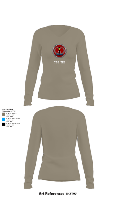 705 TRS 82513115 Women's Long Sleeve V-neck Shirt - 62