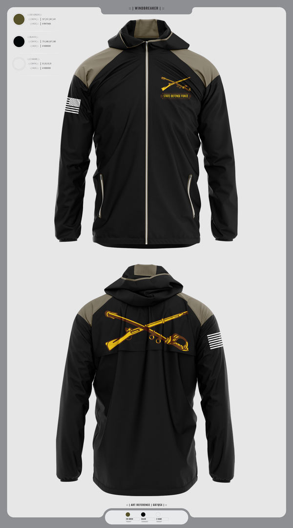 Windbreaker, State Defense Force, Army, Teamtime, Team time, sublimation, custom sports apparel, team uniforms, spirit wear, spiritwear, sports uniforms, custom shirts, team store, custom team store, fundraiser sports, apparel fundraiser
