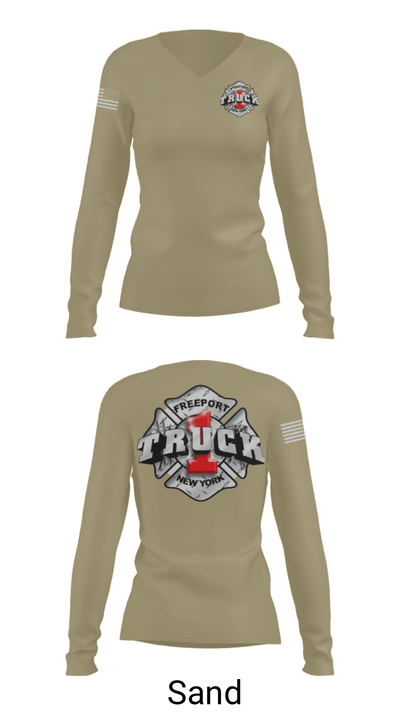 Truck 1 23787663 Women's Long Sleeve V-neck Shirt - 47