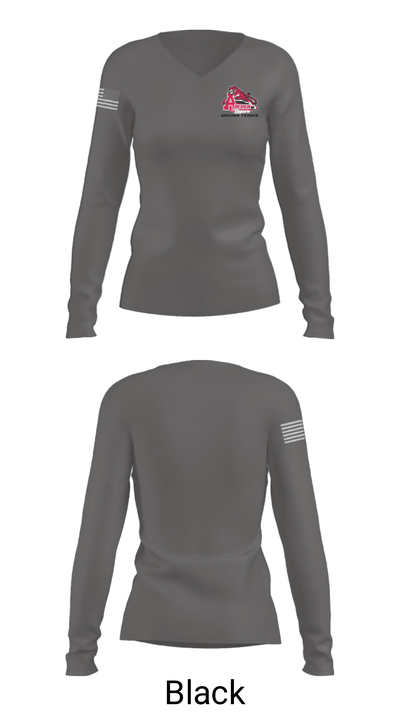 Archer High School Tennis 49257029 Women's Long Sleeve V-neck Shirt - 13