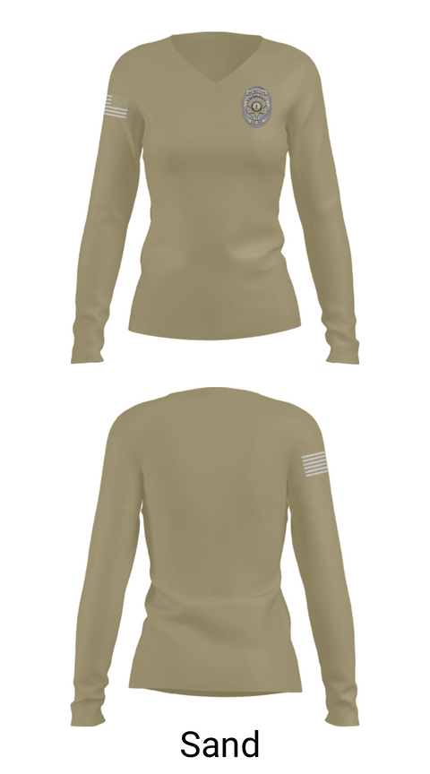 Women's Long Sleeve Vneck Shirt, Criminal Investigations Division, Police, Teamtime, Team time, sublimation, custom sports apparel, team uniforms, spirit wear, spiritwear, sports uniforms, custom shirts, team store, custom team store, fundraiser sports, apparel fundraiser