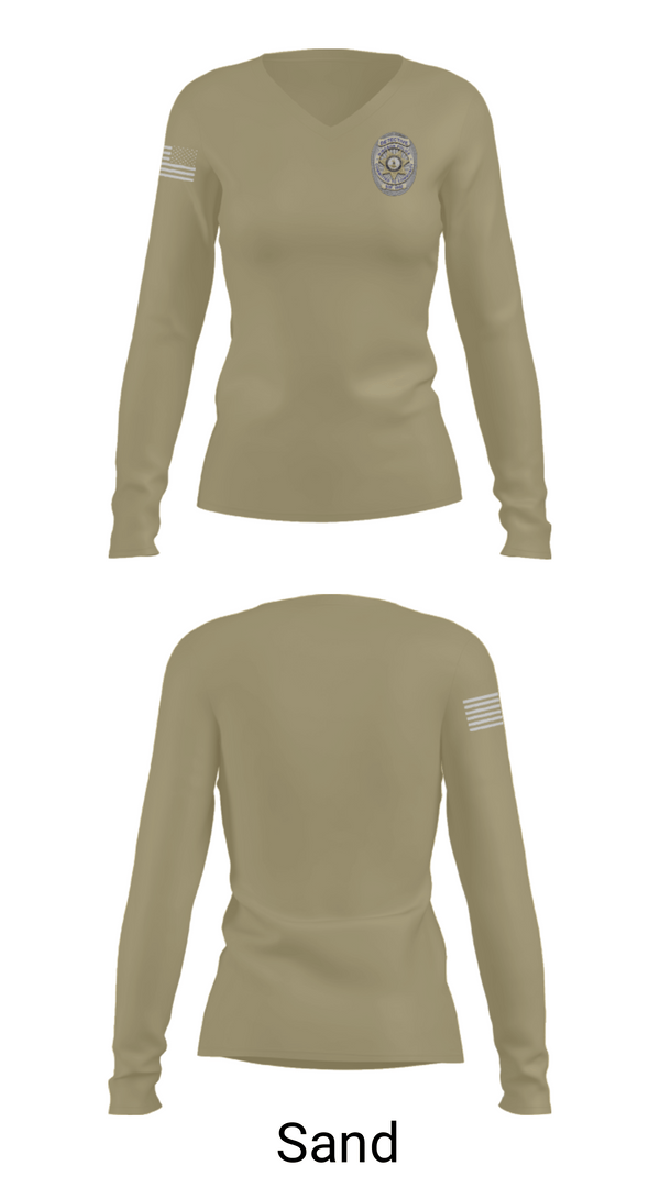 Women's Long Sleeve Vneck Shirt, Criminal Investigations Division, Police, Teamtime, Team time, sublimation, custom sports apparel, team uniforms, spirit wear, spiritwear, sports uniforms, custom shirts, team store, custom team store, fundraiser sports, apparel fundraiser