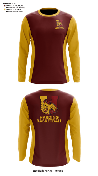 Long Sleeve Shooting Shirt, Harding University High School Basketball, Men's Basketball, Teamtime, Team time, sublimation, custom sports apparel, team uniforms, spirit wear, spiritwear, sports uniforms, custom shirts, team store, custom team store, fundraiser sports, apparel fundraiser