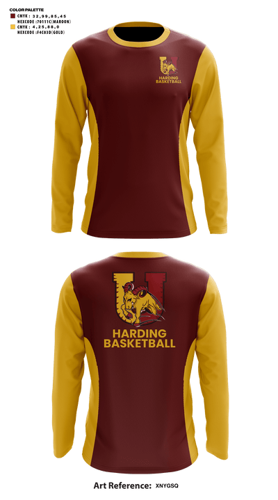 Harding University High School Basketball 22142209 Long Sleeve Shooting Shirt - 41