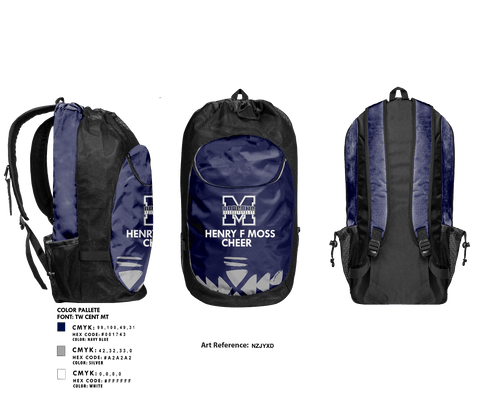 Gear Bag, Henry F Moss Middle School Cheer, Cheer, Teamtime, Team time, sublimation, custom sports apparel, team uniforms, spirit wear, spiritwear, sports uniforms, custom shirts, team store, custom team store, fundraiser sports, apparel fundraiser