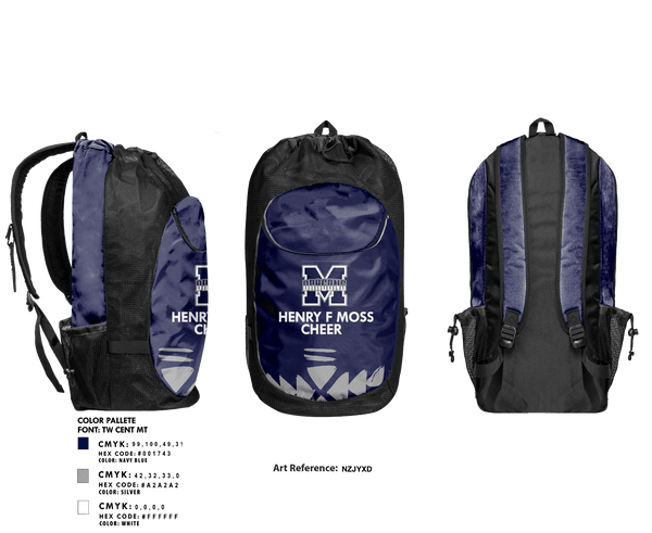 Gear Bag, Henry F Moss Middle School Cheer, Cheer, Teamtime, Team time, sublimation, custom sports apparel, team uniforms, spirit wear, spiritwear, sports uniforms, custom shirts, team store, custom team store, fundraiser sports, apparel fundraiser