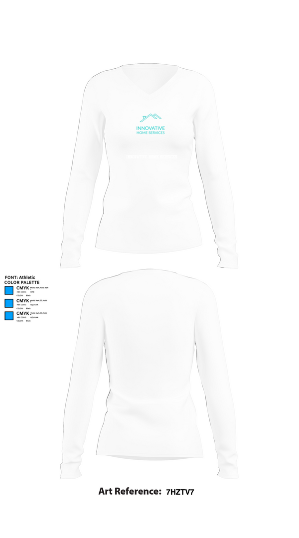 Womens Long Sleeve Vneck Shirt, Innovative Home Services, , Teamtime, Team time, sublimation, custom sports apparel, team uniforms, spirit wear, spiritwear, sports uniforms, custom shirts, team store, custom team store, fundraiser sports, apparel fundraiser