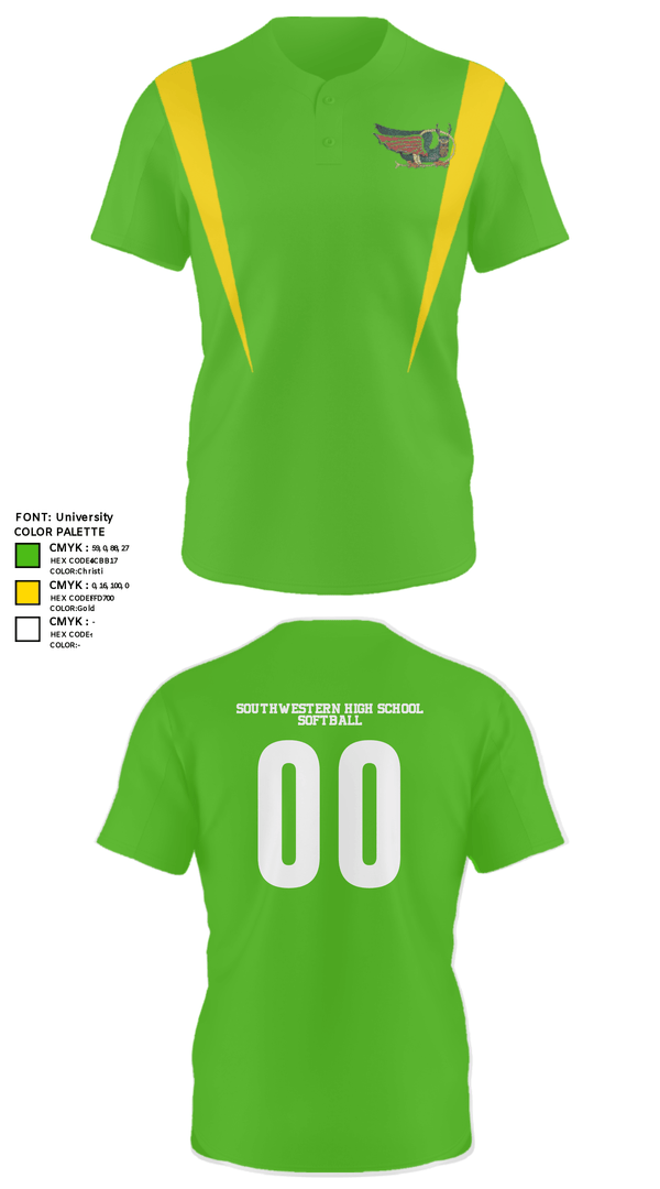 Two Button Softball Jersey, Southwestern High School Softball, Softball, Teamtime, Team time, sublimation, custom sports apparel, team uniforms, spirit wear, spiritwear, sports uniforms, custom shirts, team store, custom team store, fundraiser sports, apparel fundraiser